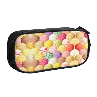 YQxwJL Ice Cream Print Pencil Cases Pen Box Stationery Makeup Bag, Desk Organizer For College Adults Women Men
