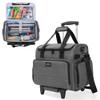 CURMIO Rolling Scrapbook Tote with Wheel, Craft Storage Bag with Expandable File Organizer for Scrapbook Supplies, Albums, Gray (Bag Only) view 1