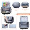 CURMIO Rolling Scrapbook Tote with Wheel, Craft Storage Bag with Expandable File Organizer for Scrapbook Supplies, Albums, Gray (Bag Only) view 2
