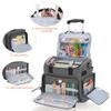 CURMIO Rolling Scrapbook Tote with Wheel, Craft Storage Bag with Expandable File Organizer for Scrapbook Supplies, Albums, Gray (Bag Only) view 3