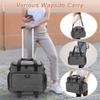 CURMIO Rolling Scrapbook Tote with Wheel, Craft Storage Bag with Expandable File Organizer for Scrapbook Supplies, Albums, Gray (Bag Only) view 4