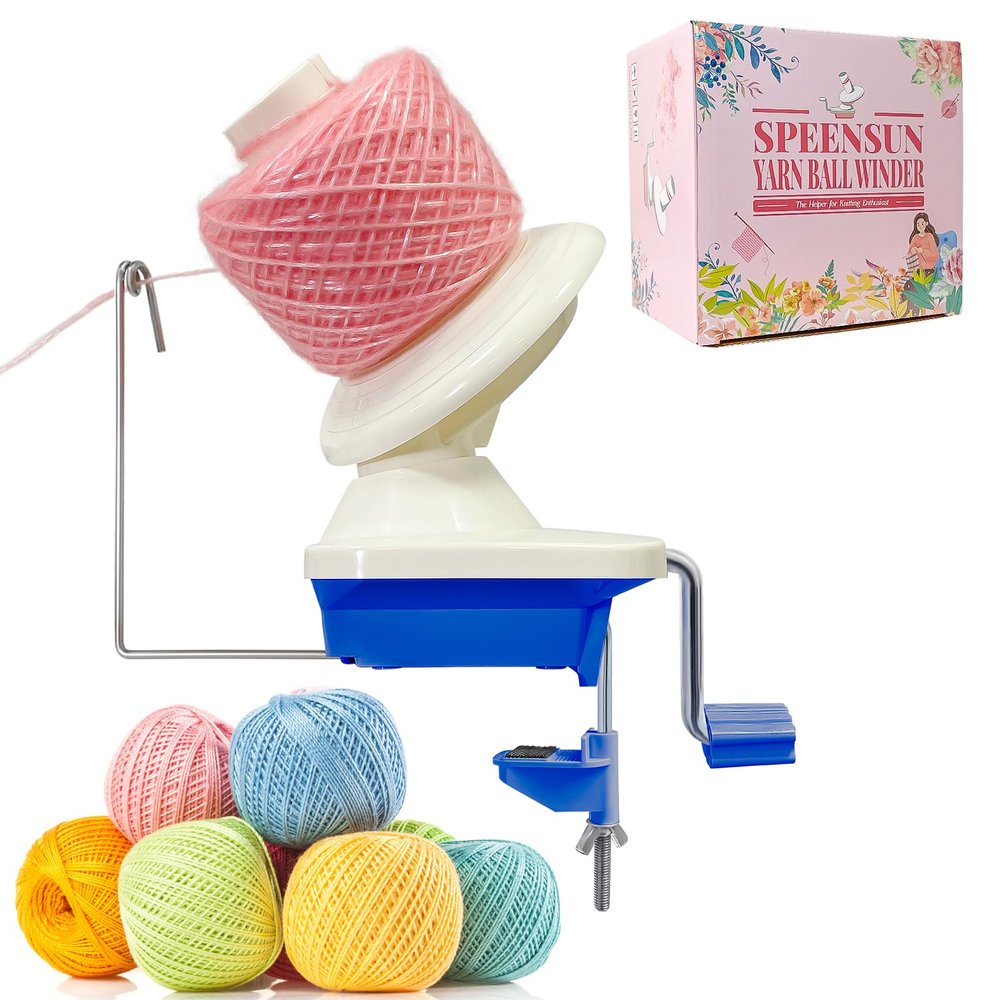 SPEENSUN Yarn Winder for Crocheting, Yarn Spinner, 3.5 OZ Easy-to-Install and Efficiently Yarns Cake Winder with Lower Noise for Yarns Below Size 5, Best for Crochet and Knitting Lover