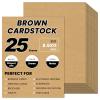 25 Sheets Brown Cardstock 8.5 x 11, 92lb/250gsm Kraft Card Stock Paper, Heavy Cardstock Printer Paper for Invitations, Scrapbooking, Crafts, DIY Cards view 1