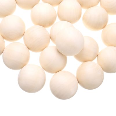 uxcell 10 Pcs Wooden Round Balls 1-3/8" (34mm) Unfinished Wooden Balls, Natural Wood Spheres for Crafts, Arts and DIY Project