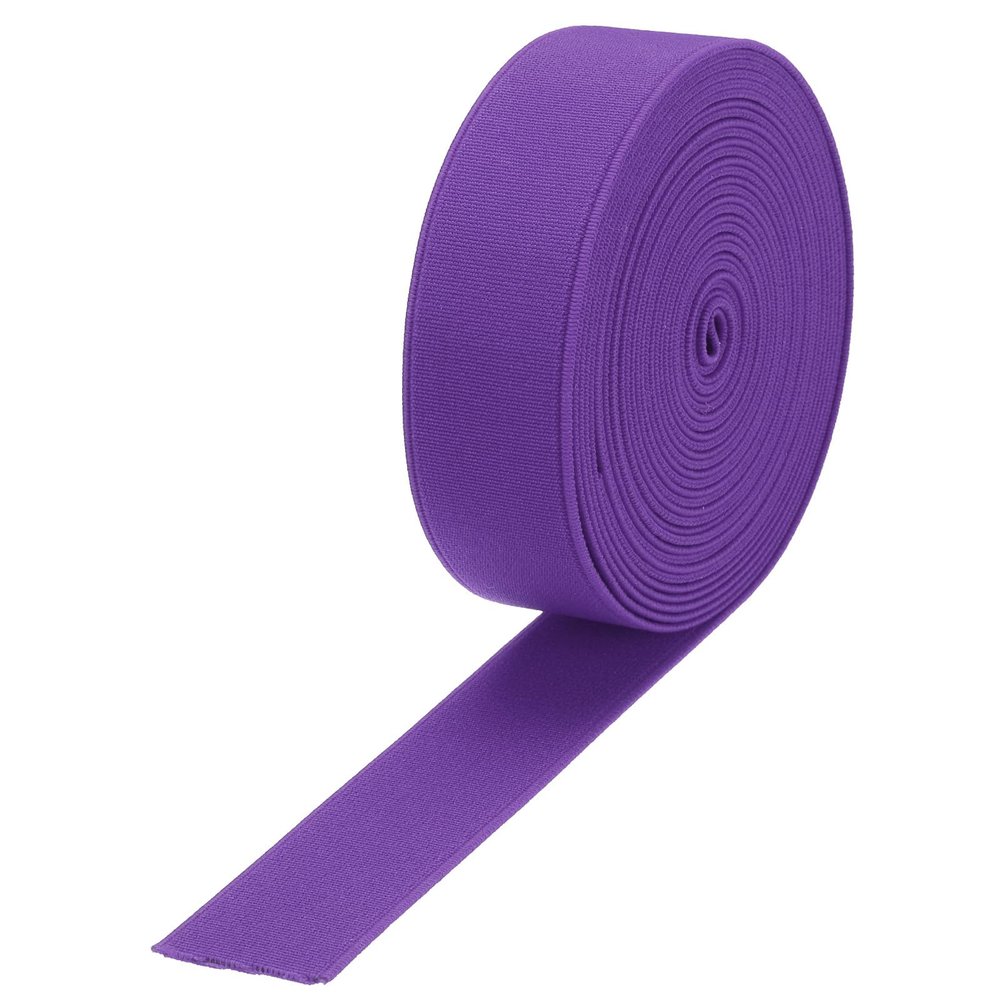 MECCANIXITY Elastic Bands for Sewing 1"(2.5cm) 5 Yard Purple Knit Elastic Spool High Elasticity for Wigs, Waistband, Pants