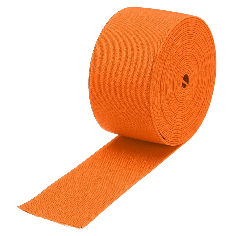 MECCANIXITY Elastic Bands for Sewing 2"(5cm) 5 Yard Orange Knit Elastic Spool High Elasticity for Wigs, Waistband, Pants