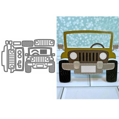 DzIxY Patchwork Convertible Vehicle Metal Cutting Dies for Card Making Kit Embossing Paper Die Cuts Scrapbook Machine Stencils Storage Pockets Supplies