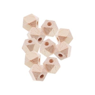 Beech Wood Bead,ULIFESTAR Faceted Geometric Wooden Bead,Unfinished Polygon Wooden Bead,50PCS Wooden Spacer Bead for Necklace Bracelet Jewelry DIY Craft Making 12 * 12mm/0.47"*0.47" Burlywood