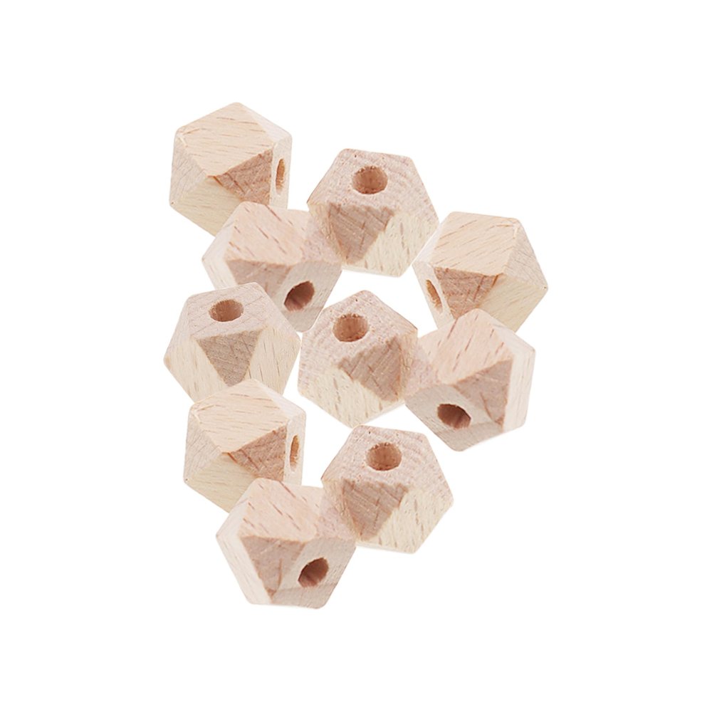 Beech Wood Bead,ULIFESTAR Faceted Geometric Wooden Bead,Unfinished Polygon Wooden Bead,50PCS Wooden Spacer Bead for Necklace Bracelet Jewelry DIY Craft Making 12 * 12mm/0.47"*0.47" Burlywood