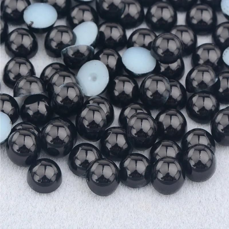 GIOTEL Flatback Round Pearls Half Beads for Crafts DIY Making Shoes Cups Wedding (Color : Black, Size : 2mm 1000pcs)