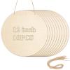 10Pcs Thickened Wood Circles for Crafts with Holes,12" Unfinished Wood Rounds Discs with Twine,Wooden Round Circles for Door Hanger,Blank Wooden Signs for Painting,Wood Burning view 1