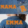 NACRE APPAREL Iron On Chenille Letter Patch 2.5 Inch Varsity Letter Chenille Adhesive A-Z Alphabet Orange/Gold Letter S view 3