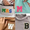 NACRE APPAREL Iron On Chenille Letter Patch 2.5 Inch Varsity Letter Chenille Adhesive A-Z Alphabet Orange/Gold Letter S view 4