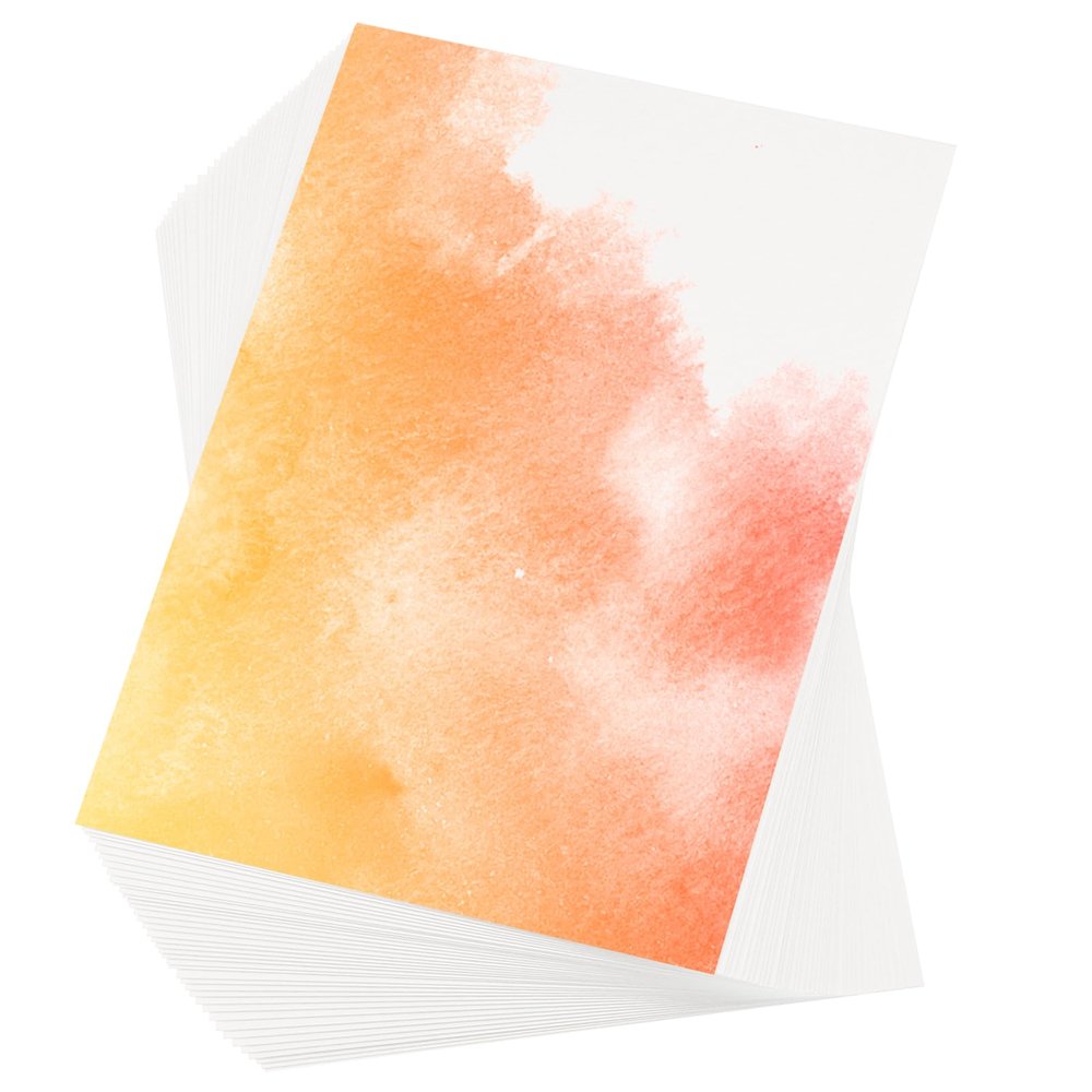 PATIKIL 100 Pcs Pure Cotton Watercolor Paper 140lb/300 GSM Water Coloring Paint Paper for Art Painting Watercolor Drawing Artist, 11x15 Inch