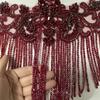 1Pcs Handmade Beaded Rhinestones Wedding Patches with Tassels Appliques for Clothes Decoration view 2
