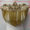 1Pcs Handmade Beaded Rhinestones Wedding Patches with Tassels Appliques for Clothes Decoration view 3