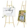 Gold Easel Stand for Sign - Heavy Duty Metal Freestanding Adjustable Display Stand (3-Tier), Large Professional Easel for Paintings, Artwork & Commercial Displays, Durable Exhibition Easel view 1