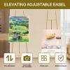 Gold Easel Stand for Sign - Heavy Duty Metal Freestanding Adjustable Display Stand (3-Tier), Large Professional Easel for Paintings, Artwork & Commercial Displays, Durable Exhibition Easel view 3