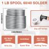 Innconee 10 Pcs Stained Glass Supplies Set Include 1 lb Spool 60/40 Solder for Stained Glass 7 Sizes x 22 Yards Copper Foil Tape 1/8 Dia Solder Copper Foil Tape for Craft view 2