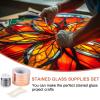 Innconee 10 Pcs Stained Glass Supplies Set Include 1 lb Spool 60/40 Solder for Stained Glass 7 Sizes x 22 Yards Copper Foil Tape 1/8 Dia Solder Copper Foil Tape for Craft view 4