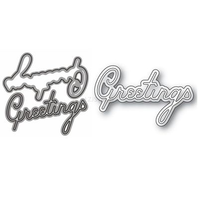 Greetings Die Cuts for Card Making, Words Metal Cutting Dies for Paper Scrapbooking, DIY Stencils for Album Party Wedding Festivals Decoration