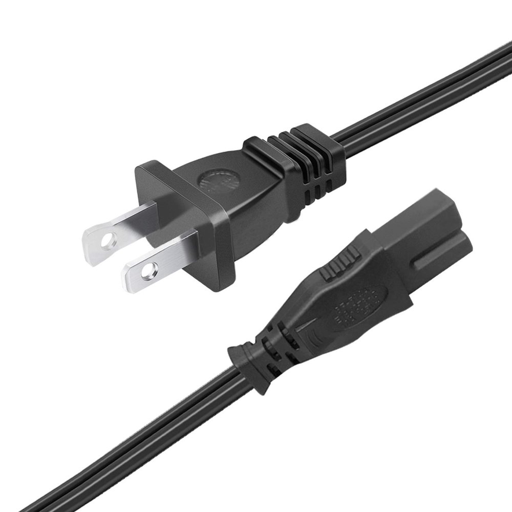 Figure D 8.2ft 2 Prong Power Cord Replacement for Husqvarna Viking 1002LCD, 1003LCD, Designer Diamond, S25, 560ED, Prelude 340, Designer 1, Quilt Sapphire 835 Sewing Machine Power Cord AC Cable