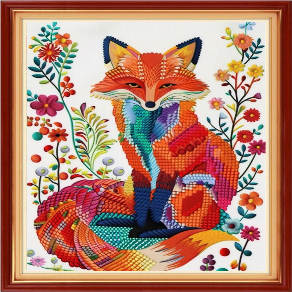 Dimensean Stamped Cross Stitch Kits Full Range of Embroidery Patterns Starter Kits for Beginners Adult DIY Cross Stitches Needlepoint Kits 11CT-Colorful Cat 16x20 inch