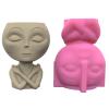 YuZhuStoon Succulent Planter Mold, Silicone Flower Pot Molds for Concrete Epoxy Resin, Alien Concrete Pot Mold Succulent Flowerpot Clay Cement Plaster Molds DIY Home Garden Flower Pots Mould, pink view 1