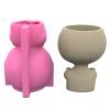 YuZhuStoon Succulent Planter Mold, Silicone Flower Pot Molds for Concrete Epoxy Resin, Alien Concrete Pot Mold Succulent Flowerpot Clay Cement Plaster Molds DIY Home Garden Flower Pots Mould, pink view 4
