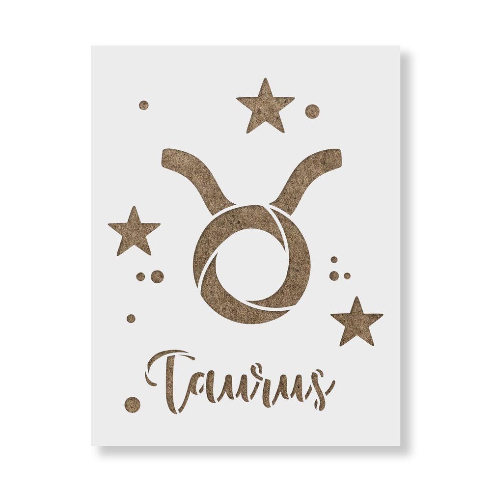 Taurus Zodiac Symbol Stencil - Ideal for Educational and Signage Projects, Craft Stencils