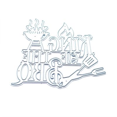 Yjcnelcr King Of The BBQ Letter Barbecue Metal Cutting Dies Embossing Stencil Scrapbooking Greeting Card Making Album Template Dies Cut Mold Decoration Metal Cutting Dies