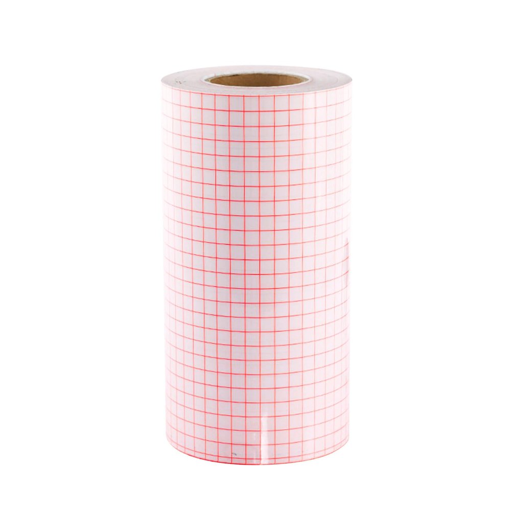 Carkio Strong Grip Transfer Tape for Vinyl, 30.5 * 500CM Transfer Paper, W/Red Alignment Grid Clear Shimmer Adhesive Vinyl Transfer Paper for Cricut, for Signs Stickers Decals Walls Doors