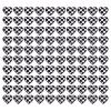 100pcs Heart Shaped Patches, Iron On Black White Grid Embroidered, DIY Applique Patches Decoration for Clothes Bags Hats Clothing Repair view 1
