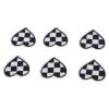 100pcs Heart Shaped Patches, Iron On Black White Grid Embroidered, DIY Applique Patches Decoration for Clothes Bags Hats Clothing Repair view 4