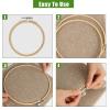 Biaungdo 12 Pieces 4 Inch Embroidery Hoops, Round Wood Embroidery Hoops, Adjustable Bamboo Circle Cross Stitch Hoop Ring, Wooden Embroidery Frames for Art Craft Sewing, Christmas Decoration view 3