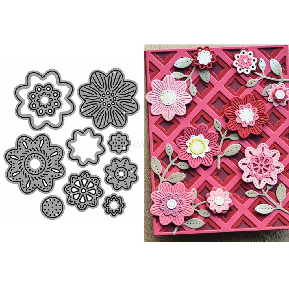 Flowers Die Cuts for Card Making, Plant Metal Cutting Dies for Paper Scrapbooking, DIY Stencils for Album Party Wedding Festivals Decoration