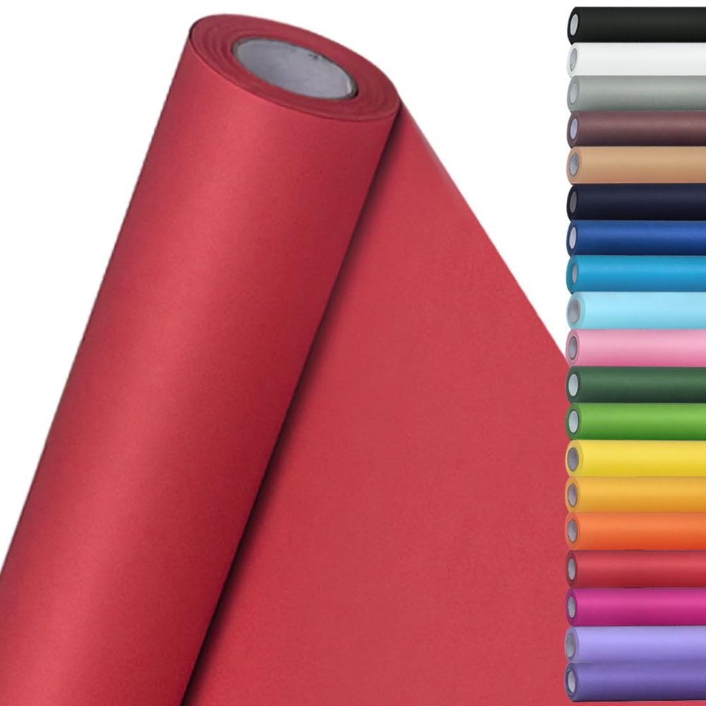 SMART&CASUAL 15" x 450" (37.5') Kraft Paper Roll for Art Craft Supplies Gift Wrapping Moving Packing Kids Painting Drawing Paint Easel Poster Chart Paper (Red, 15" W x 450" L (37.5'))