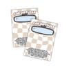 Car Oil Diffuser Package Bag Insert Care Instruction Cards | 50 pk 5x7 Tan Checkered fits in 6x9 for Holographic Bags Warning Inserts Cardstock Reed Bullet Wooden Top Product Client view 1