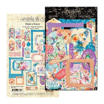 Graphic 45- Chipboard Tags & Frames- Flight of Fancy, 4502858