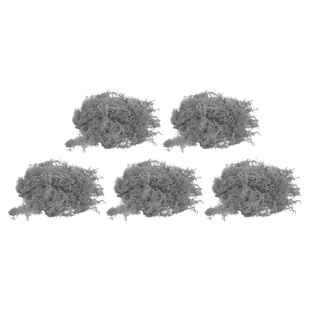 MECCANIXITY 5pcs 2.08 OZ Moss Fake Craft Moss Artificial Moss Natural Preserved Moss for Craft Arts Floral DIY Project Wall Wedding Garden Patio Table Terrariums Decoration(Light Grey)