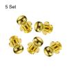 uxcell 5 Set 10mm Solid Brass Round Head Stud Screw Rivets Post Fastener for DIY Leather Craft Belt Wallet Handbag Decoration Repairs, Gold Tone view 3