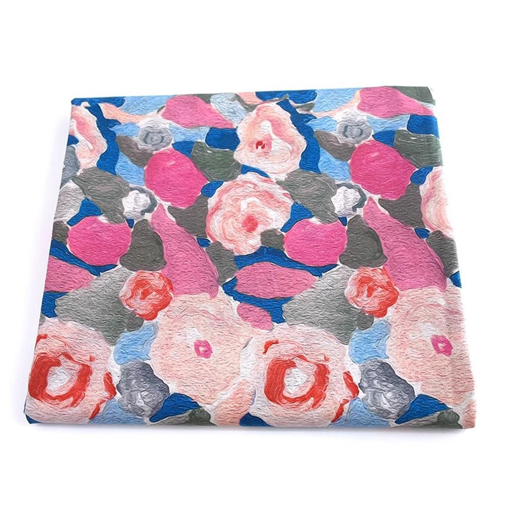 AITAF Printed Fabric Vintage Floral Cotton Fabric Rose Pattern Flowers Print Quilting Fabric for Valentine's Day Quilting Sewing Crafting DIY Making, 39 x 58 inches by The Yard