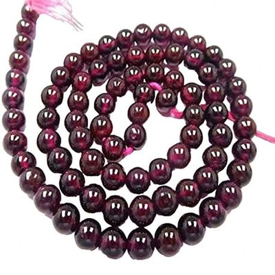 CHIKLEET Natural Jewelry Making Red Garnet Plain Round Shape Beads 4 Mm Beads for Jewelry, 13 INCHES lot of 5 Strands Chik-STRD- 91876