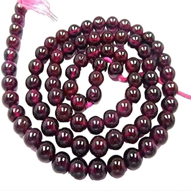 CHIKLEET Natural Jewelry Making Red Garnet Plain Round Shape Beads 4 Mm Beads for Jewelry, 13 INCHES lot of 5 Strands Chik-STRD- 91876