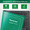 Worklion Self Healing Craft Mat: 18"x12" Rotary Cutting Mat for Sewing,Quilting,Leather,Craft,Fabric,Model,Art,Clay,5-layer 2-sided Cutting Mat, green and black view 3