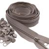 #5 Nylon Coil Zippers by The Yard, 10 Yards Zipper Tape with 25Pcs Zipper Pulls Sliders for DIY Sewing Crafts Bags Purses (Gray) YIGUANXIN view 1