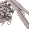 #5 Nylon Coil Zippers by The Yard, 10 Yards Zipper Tape with 25Pcs Zipper Pulls Sliders for DIY Sewing Crafts Bags Purses (Gray) YIGUANXIN view 2