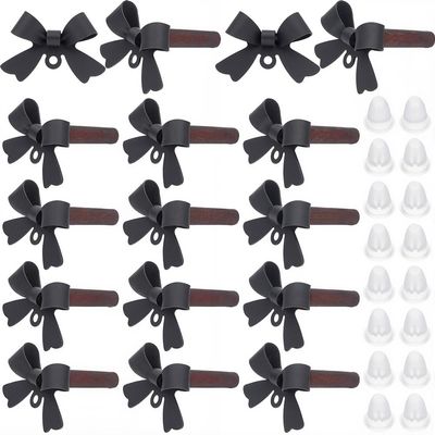 SOFPLATE 1 Box Bow Earring Findings Black Earring Posts Hypoallergenic Bowknot Safety 925 Sterling Silver Bowtie Alloy Studs with Ear Nuts and Loop Posts for Jewelry Making Supplies DIY Crafts