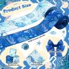 10 Rolls Summer Sea Animals Ribbons 6 Rolls 2.5" x 5 Yards Ocean Wired Edge Fabric Ribbons and 4 Rolls 10" x 10 Yards Mesh Ribbon Rolls for Wreath Craft Gift Wrapping Under the Sea Party Decoration view 2