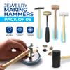 NK eShop 6 PCS tool set of Hammer, Jewelry Making tools including Rawhide Leather, Brass hammer, Jewelry Making Supplies of Forming Hammer Set With wood handle (06) view 4